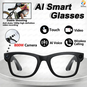 Al Smart Glasses 800W HD Camera Anti Shake 1080P HD Video Recording Translation Touch Al Voice Wireless Call Smart Glasses