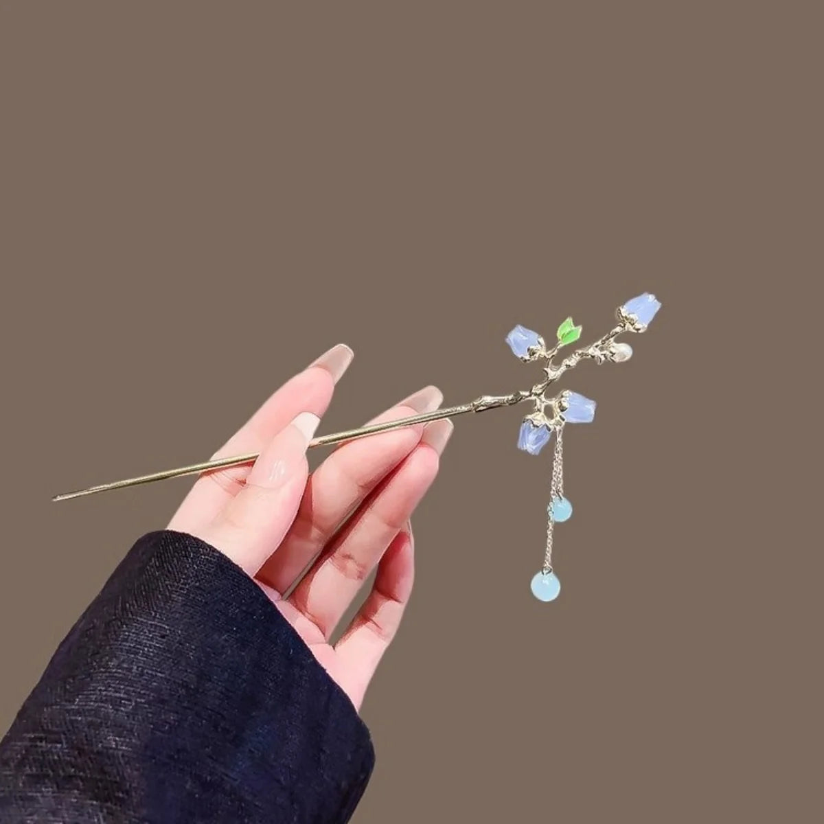 Light Luxury Flower Hairpin For Women Chinese Style Floral Butterfly Tassel Hair Stick Elegant Metal Jewelry Hairpin Hair Clips