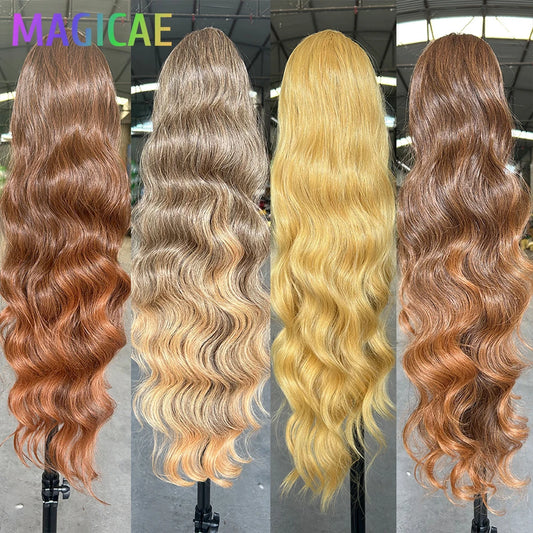28Inches Ponytail Light Brown 4/12/613 Hair Extension 180grams Synthetic Heat Resistant Fiber Ombre Blond 2/27 Water Body Wave