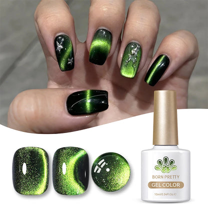 BORN PRETTY 10ml HEMA TPO FREE Mint Chocolate Cat Magnetic Gel Nail Polish Sumer Colored Ultra Shine Soak Off UV Gel Nail Art