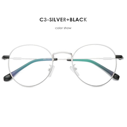 Full Rim Optical Eyeglasses Frame with Magnetic Clip-on Alloy Glasses Optical Prescription Spectacles Eyewear 2062