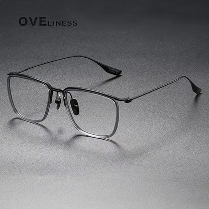 Pure Titanium Glasses Frame Men 2025 EyeGlasses for Men Square Eyeglasses Frame male full Eyewear Spectacles