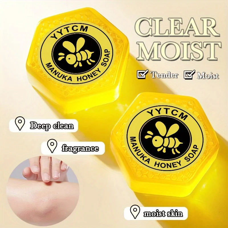 Manuka Honey Soap, Moisturizing and Hydrating Handmade Bath Soap, Cleansing Face, Body, and Hand Soap 65g (2.29oz)