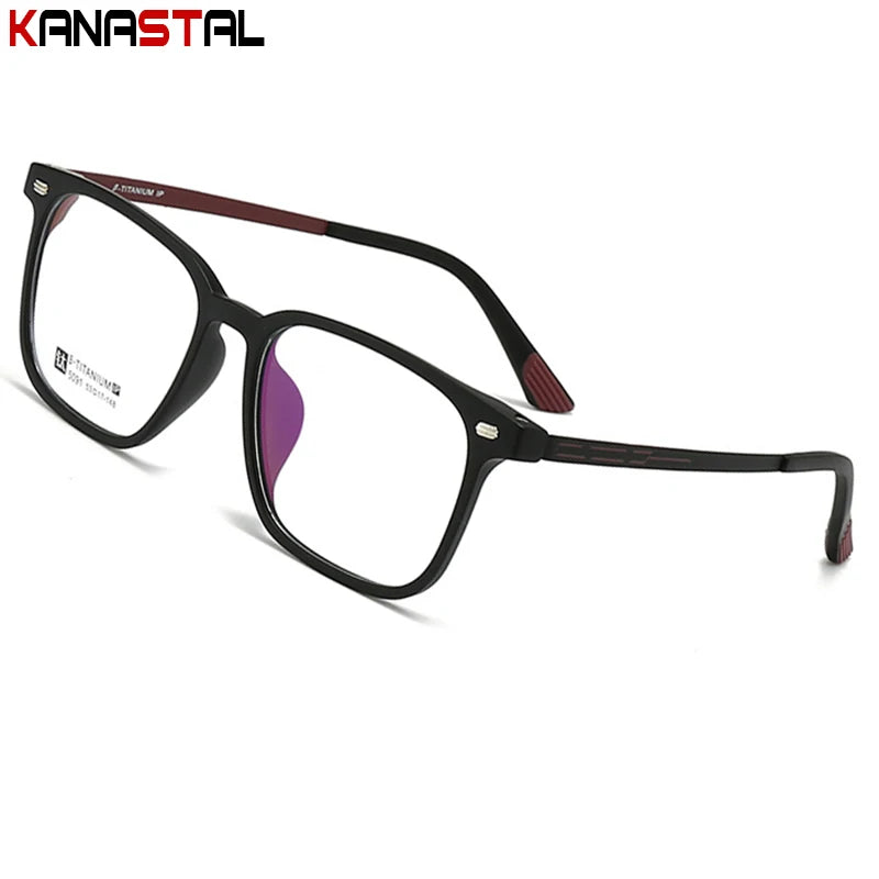 Men Rubber Titanium Square Eyeglasses Frame Anti Fatigue Lenses Women Computer Glasses Prescription Myopia Reading Eyewear Frame