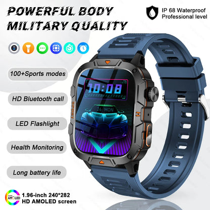 2025 New For Xiaomi Military Bluetooth Call Smart Watch Men 1.96" AMOLED Screen 5ATM Waterproof GPS Outdoor Sports Smartwatches