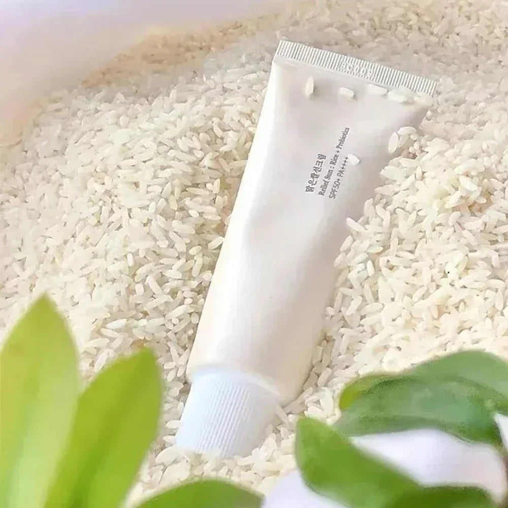 SPF50+ Sunscreen Korean Rice Probiotic Solar Blocker Skin Whitening Cream Anti UV Sun Block Facial Mild Moisturizer Serum 50ml