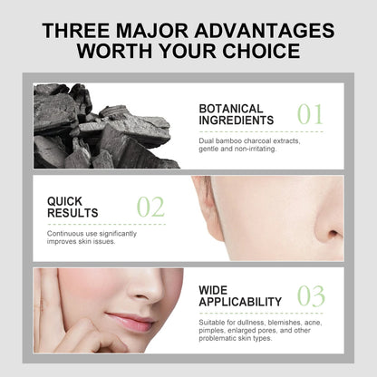 Blackheads Remover Face Serum Bamboo Charcoal Oil Control Shrink Pore Facial Essence Skin Care