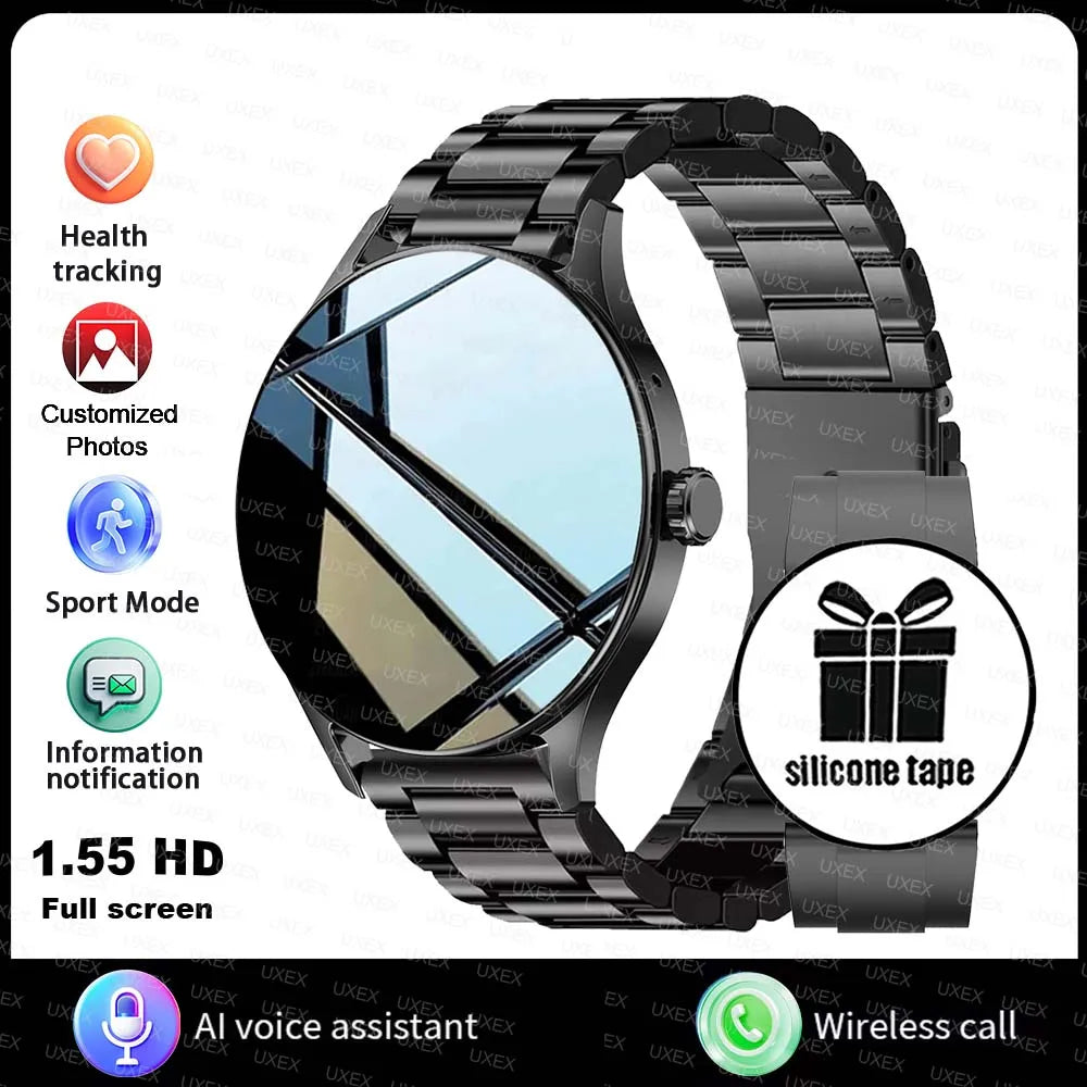 Fashion Smart Watch Plus 1.55 HD For Men And Women Bluetooth Call 3D UI Health Tracker Motion Trajectory Business Watch Original