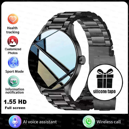 Fashion Smart Watch Plus 1.55 HD For Men And Women Bluetooth Call 3D UI Health Tracker Motion Trajectory Business Watch Original