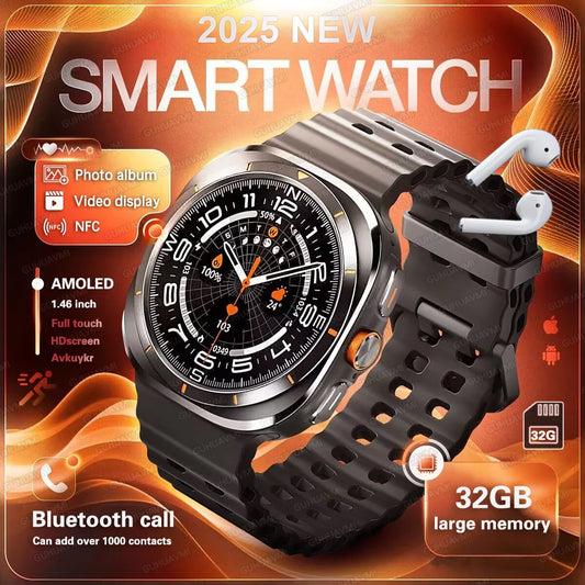 2025 Ultra 7 Smart Watch 32G Memory Video Play GPS NFC AMOLED Fitness Sport Waterproof Bluetooth call High-end Fashion Watches