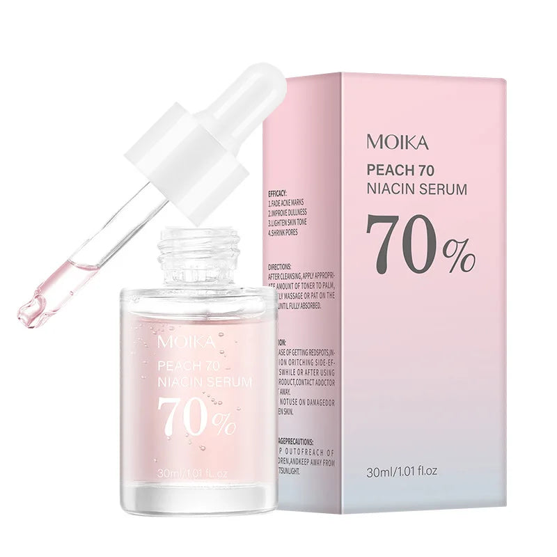 Peach 70% Niacinamide Face Serum Melanin Removal Fade Melasma Dark Spots Corrector Shrink Pores Moisturizing Korean Skin Care