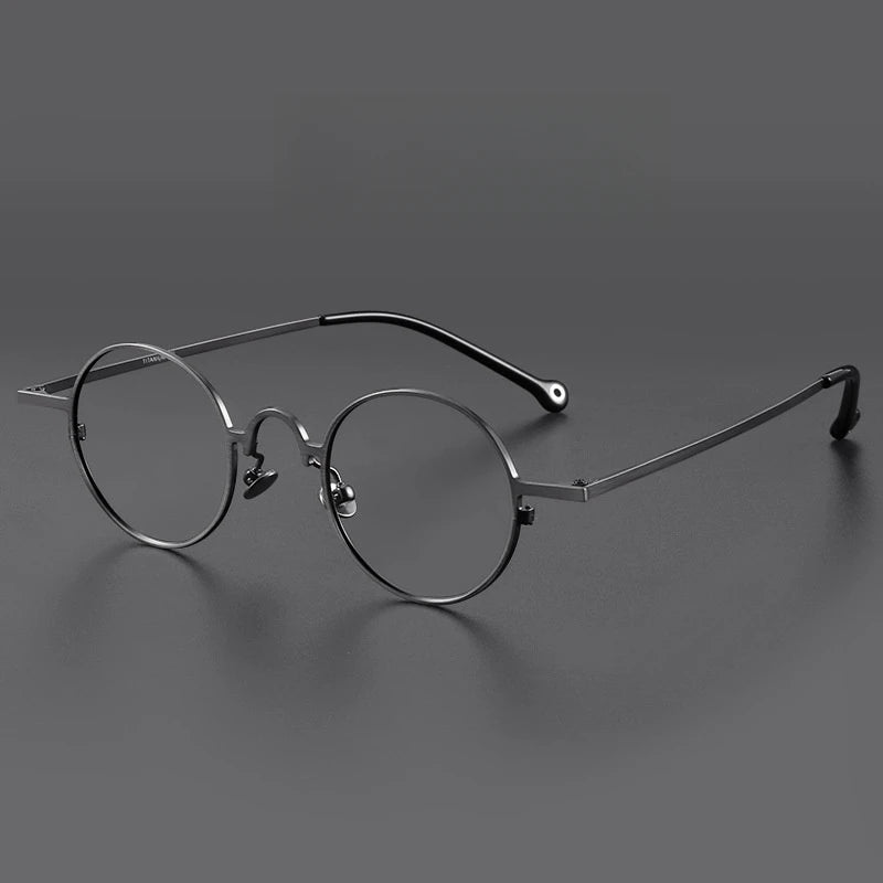 FIRADA Fashion Comfortable Round Eyeglasses Vintage Luxury Titanium Eyewear Optical Prescription Glasses Frame Men Women K808-C