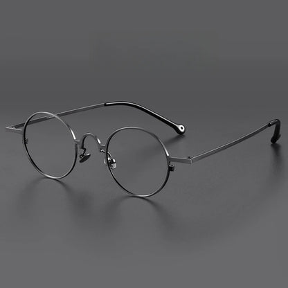 FIRADA Fashion Comfortable Round Eyeglasses Vintage Luxury Titanium Eyewear Optical Prescription Glasses Frame Men Women K808-C