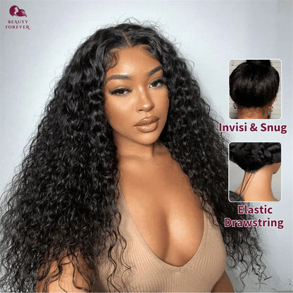 Beautyforever 13x4 Lace Frontal Glueless Human Hair Wig Water Wave 7x5 Bye Bye Knots Glueless Wig With Drawstring Ready to Wear