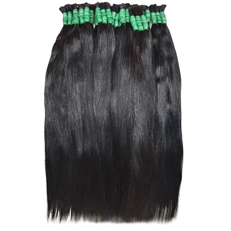 100% Real Virgin Human Hair Bulk Good Quality Natural Hair Bundle 10A Weaving For Braiding Unprocessed No Weft 1B Straight Hair
