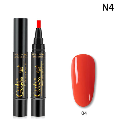 1 Pcs Pure Color Gel Nail Polish Pen For Nails Art Gel Semi Permanent Base Top Coat UV Gel Varnish Hybrid Neon Nail Polish