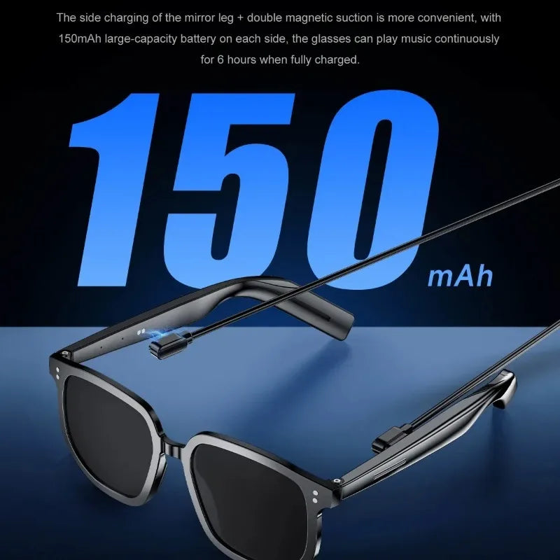 V1 PRO Camera Remote Shoot Smart Eye Glasses UV TWS Earbuds Touch Control Bone Conduction Headphones HIFI Smart Sunglasses
