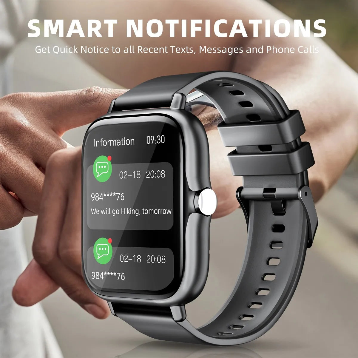 1.83'' Waterproof Smart Watch with Message Answer Call Sleep Monitoring Sports Pedometer Information Alerts For iPhone Android