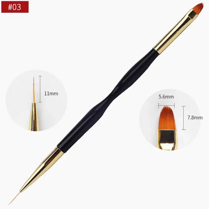 French Stripe Nail Art Liner Brush Set Dual End Painting Brushes UV Gel Tips Ultra-thin Line Drawing Pen Nail Art Tools