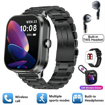 2024 New NFC Smart Watch TWS 2-in-1 Bluetooth Earphones Bluetooth Call Movement Track Tracker Men's and Women's Smart Watches