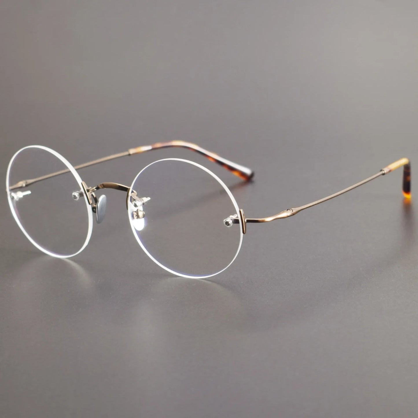 Aror Pure Titanium New Men Business Style Eyeglasses Customized Lenses Round Rimless Glasses Frame Man Optical Prescription 007