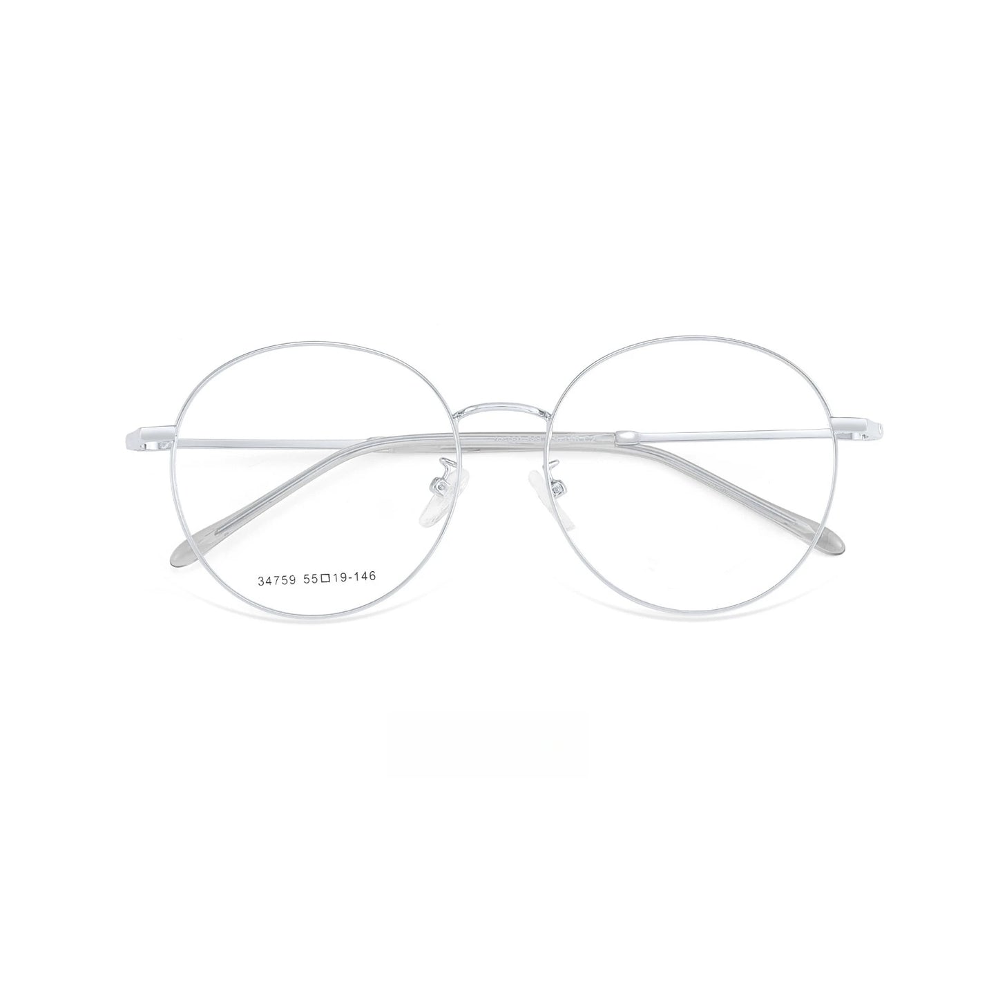 YIMARUILI Ultralight Fashion Big Size Spectacle Frame Round Retro Optical Prescription Men's and Women's Eyeglasses Frame 34759