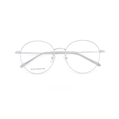 YIMARUILI Ultralight Fashion Big Size Spectacle Frame Round Retro Optical Prescription Men's and Women's Eyeglasses Frame 34759