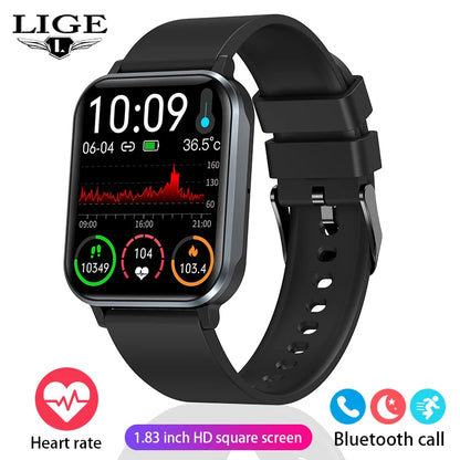 LIGE Smart Watch Men  Monitoring Sports Fitness Waterproof  Watch Man Woman Body Temperature Monitor SmartWatch 2024 New+Box