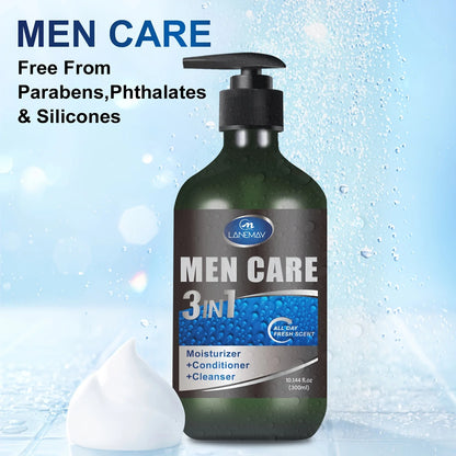 Men 3-in-1 Body, Hair and Face Wash, Rebuild Light Beige in the Shower with Plant-Based Cleansers and Moisturizers