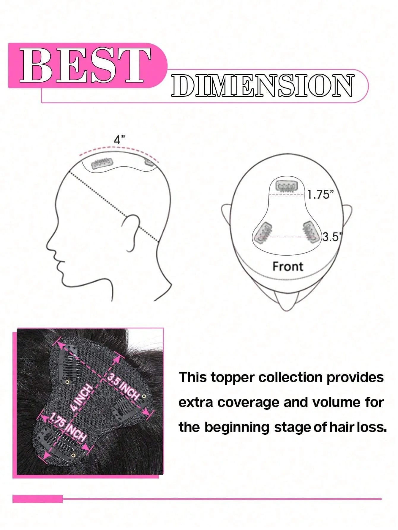 Natural Black Topper Hair With Bangs Human Hair Silk Straight Toppers For Women with Thin Hair Clip In Hair Extensions Daily Use