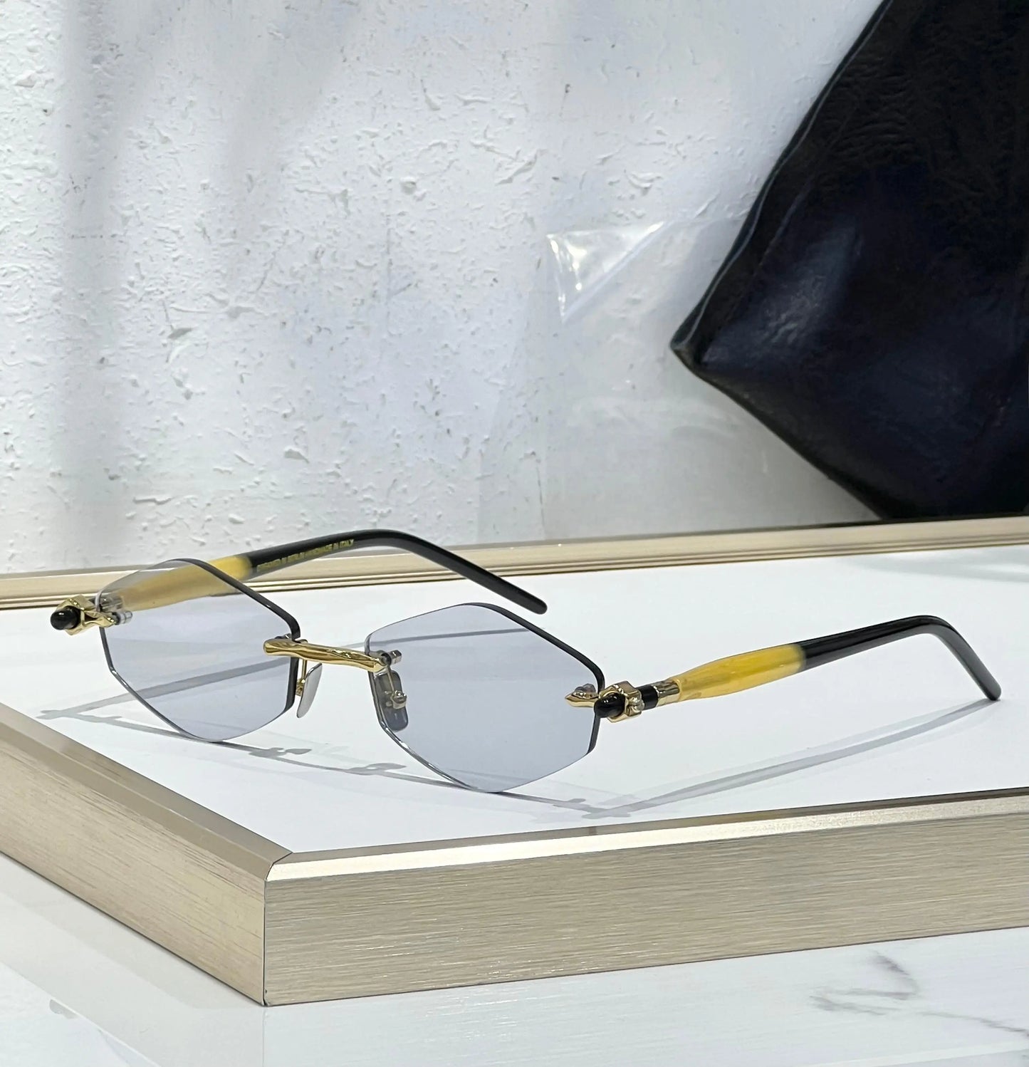 Germany Style Alloy Sunglasses Diomand Acetate Maske P60 Classical Luxury Designer Brand Solar Uv400 Rimless Sunglasses