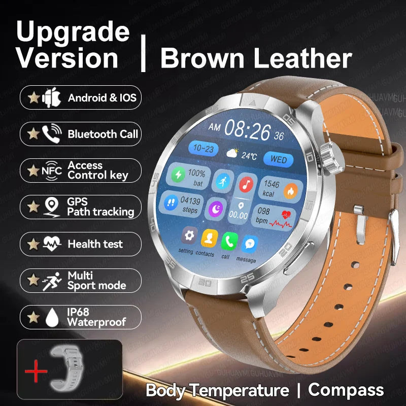 New NFC Bluetooth Call Smart Watch Men GPS Sports Fitness Watches 1.85" Heart Monitor IP68 Waterproof Smartwatch For Android IOS