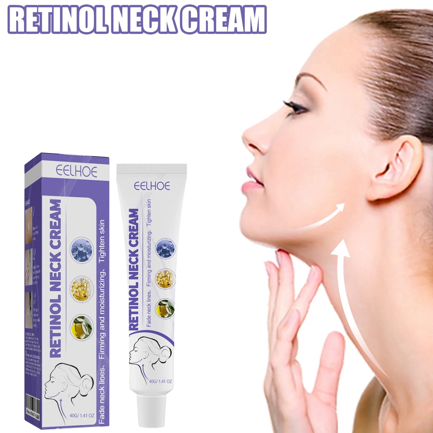 EELHOE Retinol Neck Cream Fades Neck Lines Moisturizes Tightens Neck Balanced Skin Neck Massage Cream Versatile Adaptability