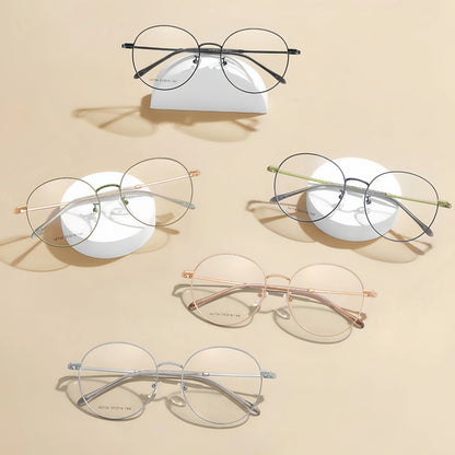 YIMARUILI Ultralight Fashion Big Size Spectacle Frame Round Retro Optical Prescription Men's and Women's Eyeglasses Frame 34759