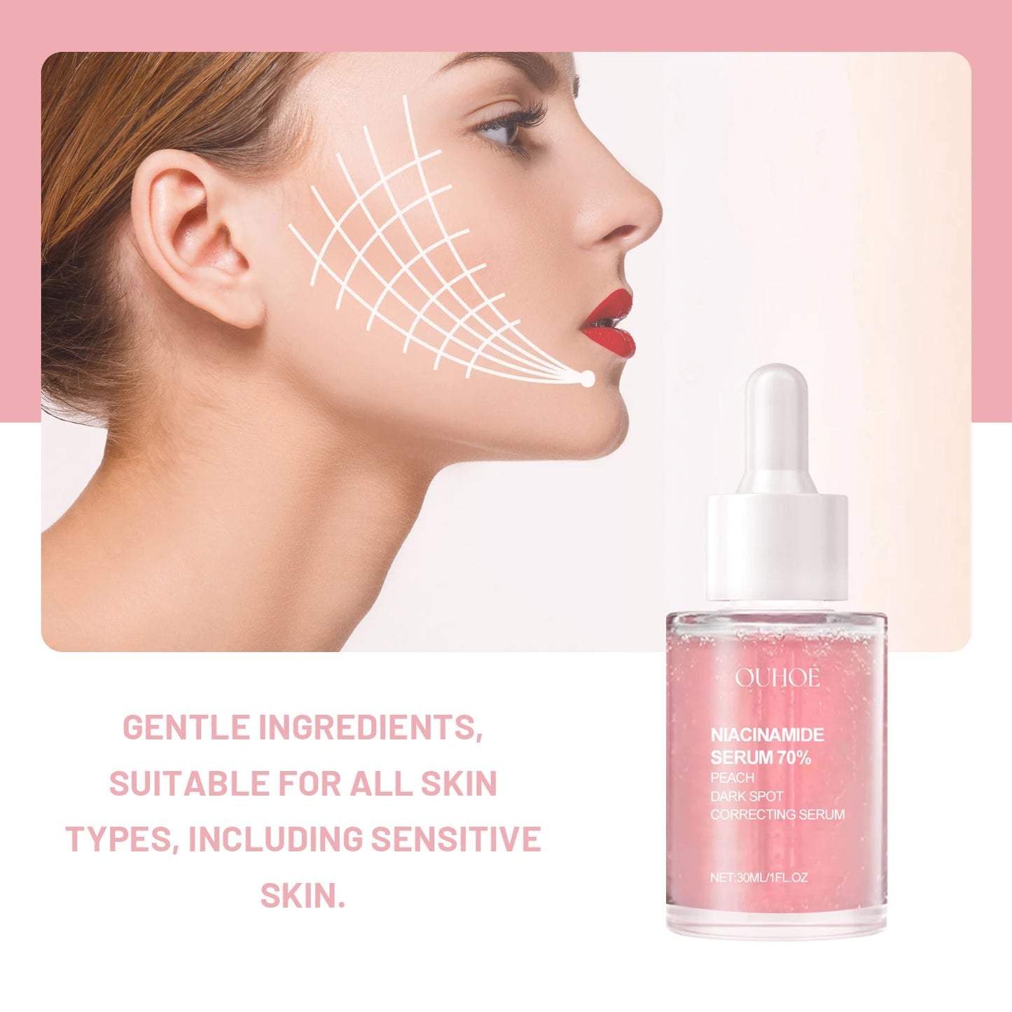 Nicotinamide Brightening Serum Nourishing Gentle Moisturizing Firming Tender Anti-Aging Wrinkle Shrink Pores Long Repair Essence