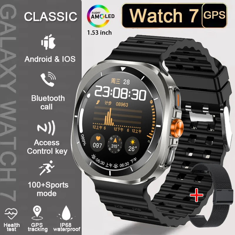 2025 New Watch 7 Ultra Smart Watch Men 3D Display Sport SmartWatch GPS NFC Compass Blood oxygen Smartwatch Women For Android IOS
