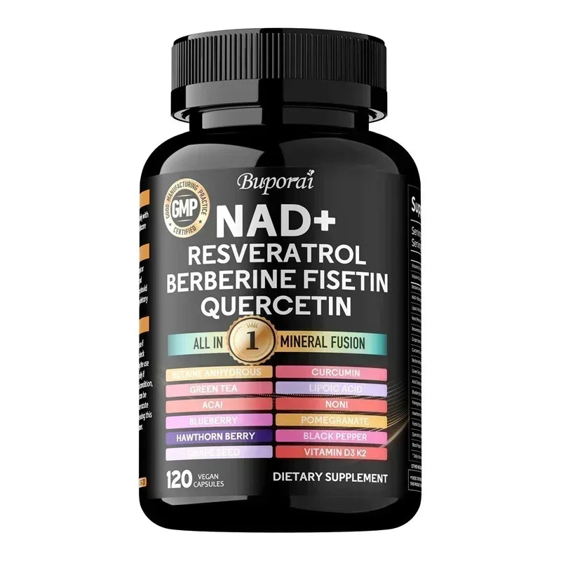 NAD Resveratrol Berberine - Supports Healthy Aging, Promotes Cardiovascular Health & Cell Health, Improve Endurance