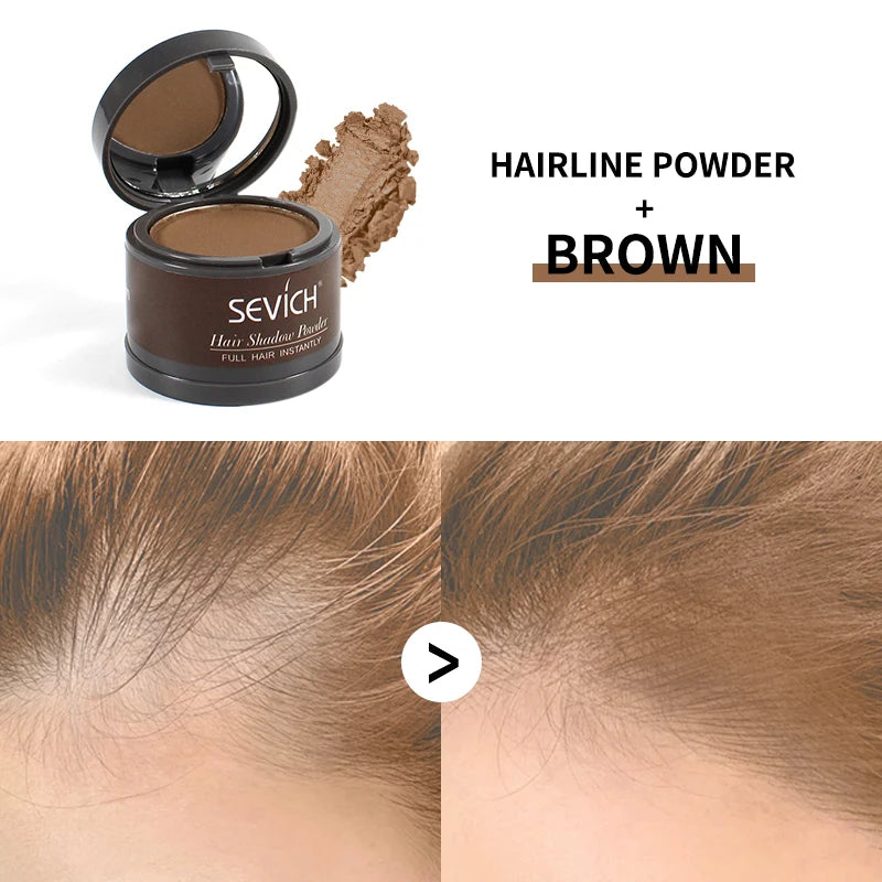 Sevich Waterproof Hair Line Powder 4g Natural Instant Hairline Shadow Powder Black Root Cover Up Forehead Hair Makeup Concealer