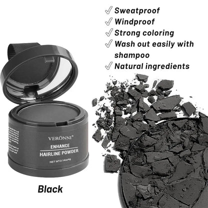 Fluffy Hairline Powder Concealer Temporary Hair Fibers black Hair Root Cover Up Gray Coverage Hairline Shadow Powder Instantly