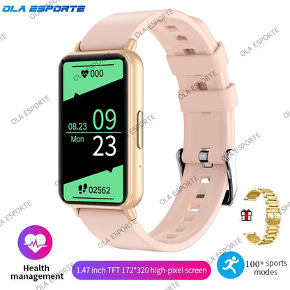 For Android IOS Smart Bracelet Women Smartwatch Men Heart Rate Blood Oxygen Waterproof Sport Smart Band Watch For Ladies +Gift