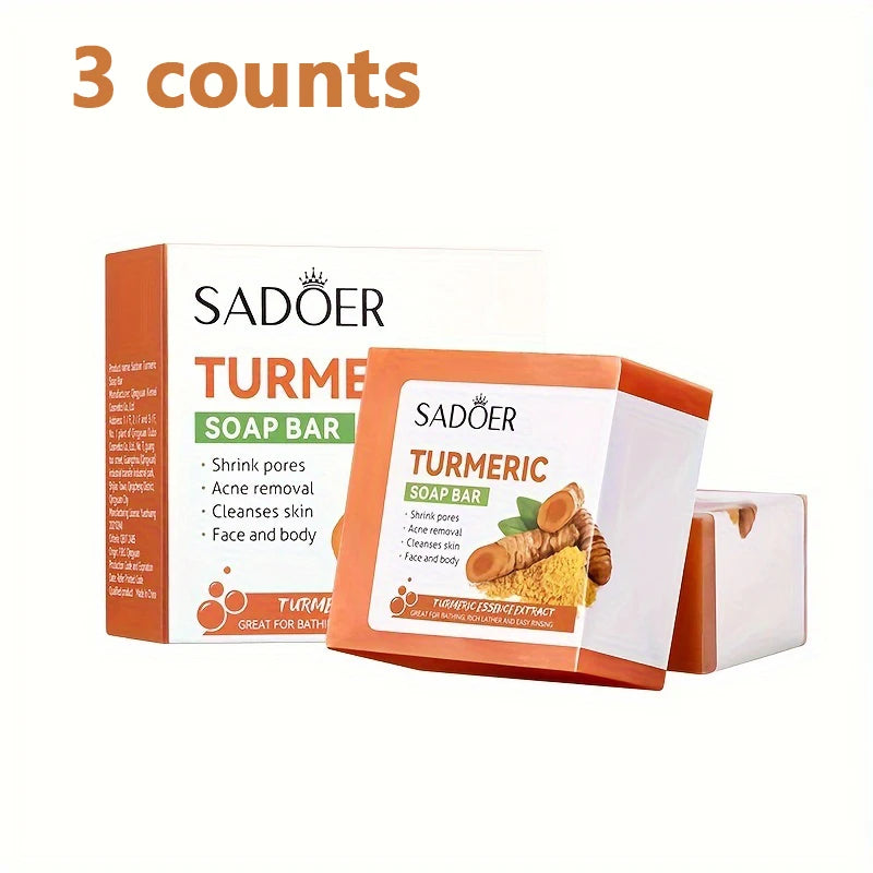 1/2/3 PCS Turmeric Kojic Acid Glow Soap Dark Spot Acne Removal Even Skin Tone Mositen Smooth Skin Deep Cleansing Handmade Soap