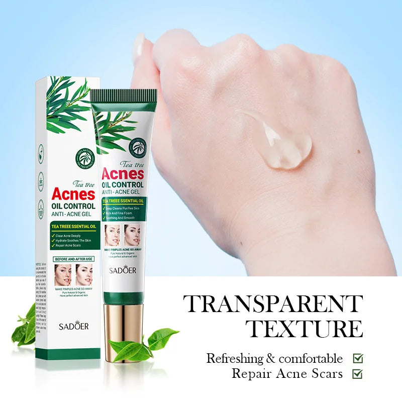 1/2/3pcs SADOER Tea Tree Acne Removing Cream Facial skincare Face Gel Creams Hydrating Moisturizing Facial Cream Skin Care