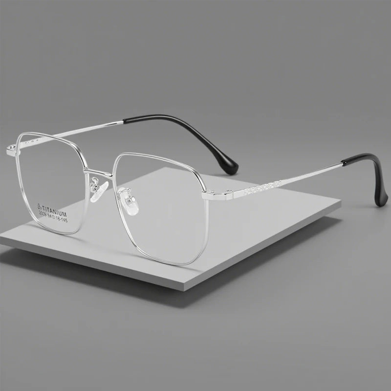 UVLAIK Ultra Light Square Glasses Frame Retro Anti-Blue Light Eyewear Pure Titanium Frame Eyeglass Fashion Solid Color Spectacle