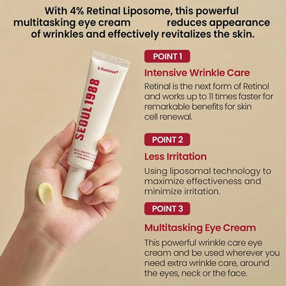 Seoul 1988 Retinol Eye Cream Anti-wrinkle Firm Skin Long-lasting Moisturizing Hydrating Lighten Fine Lines Skin Care