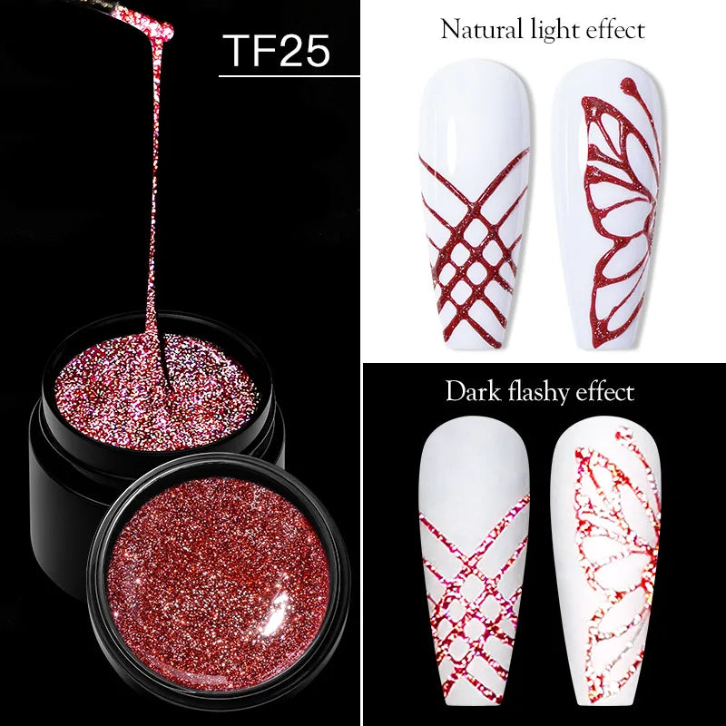 Spider Wire Drawing Gel Nail Polish Black White Spider Web Gel Nail Art Design Painting Liner Gel Semi Permanent Nails Varnish