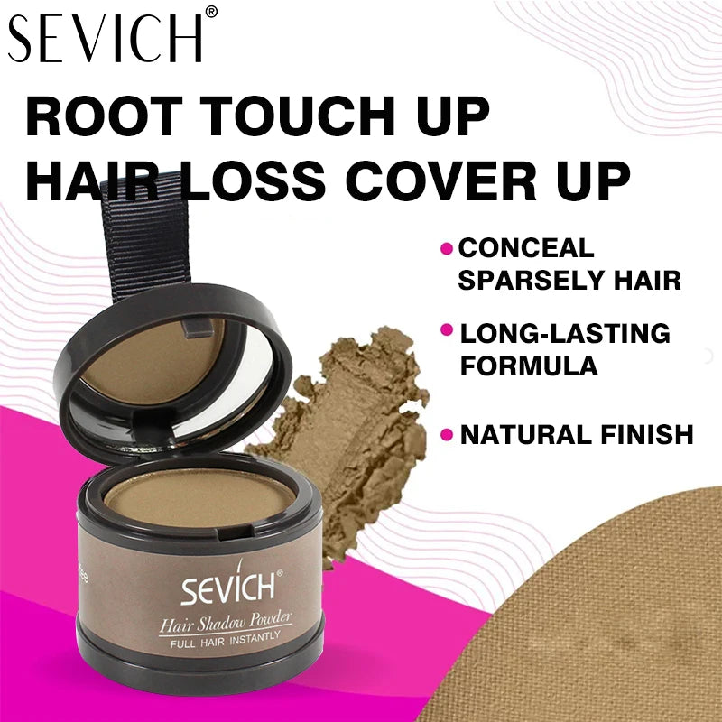 SEVICH Root Touch Up Hair Powder With Brush Hair Loss Concealer For Thinning Hair Women Men Root Cover Up Hairline Shadow Powder