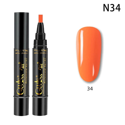 1 Pcs Pure Color Gel Nail Polish Pen For Nails Art Gel Semi Permanent Base Top Coat UV Gel Varnish Hybrid Neon Nail Polish