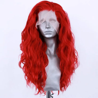 Light Blue Wig Synthetic Lace Front Wig Free Long Loose Curly Lace Wigs Glueless Synthetic Hair Wig Blue Cosplay Wig