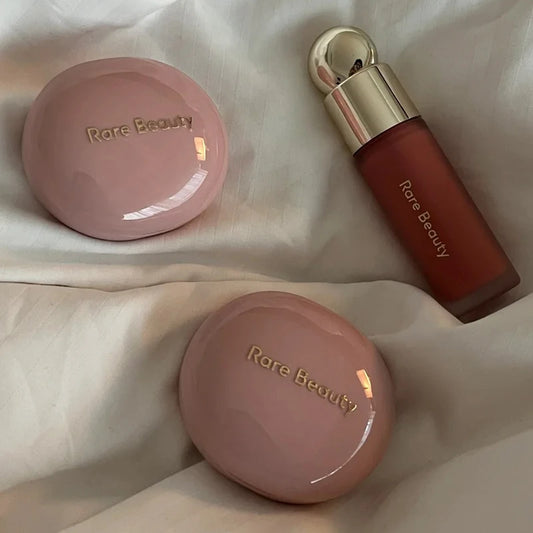 New Fashion ROSE BEAUTY Setting Powder With Mirror Liquid Blush Moisturizing Dual-use Waterproof Lip Glaze Rouge Smooth Makeup