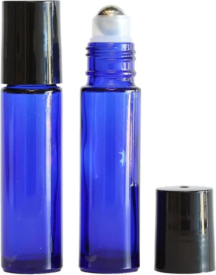 5PCS 10ML  Roller Ball Blue Bottles With Stainless Steel Roller Balls for Perfume Liquid and  Essential Oils Makeup Tools